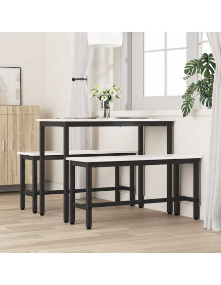 Panchina da pranzo 2 pcs Bianco 100 x 32,5 x 49 cm