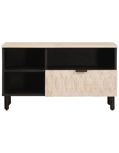 Mobile TV con cassetto Finitura Bianco Lavato 80 x 33 x 46 cm