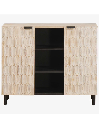 Credenza con lo scaffale Finitura Bianco Lavato 90 x 33 x 75 cm