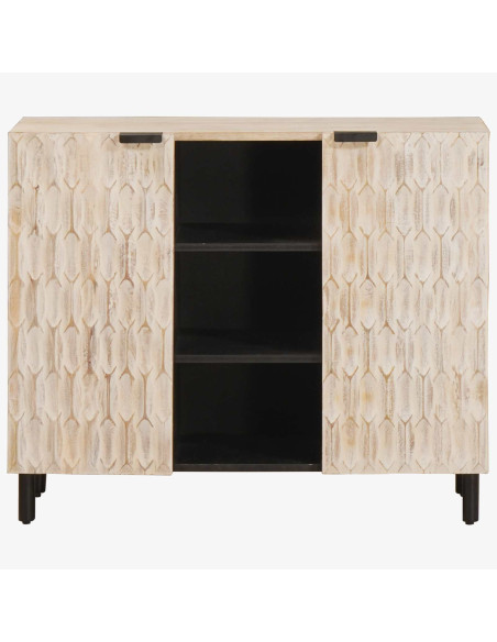 Credenza con lo scaffale Finitura Bianco Lavato 90 x 33 x 75 cm