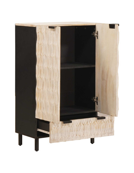 Credenza con cassetto Finitura Bianco Lavato 60 x 33 x 100 cm