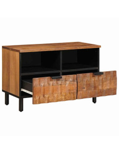 Mobile TV con cassetto Finitura Marrone Acacia 70 x 33 x 46 cm 2