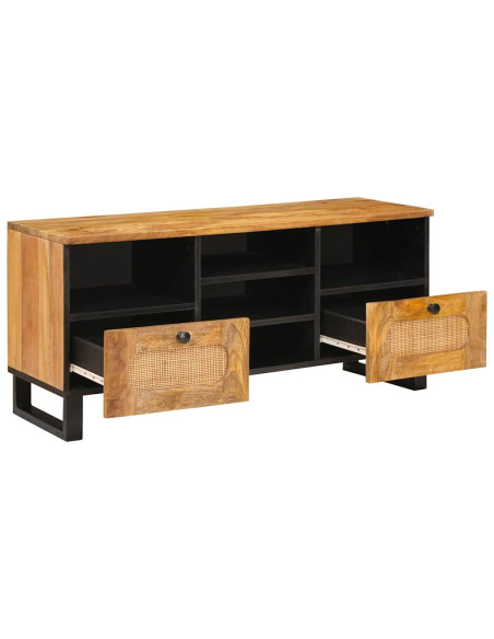 Mobile TV Marrone 100 x 33 x 46 cm Legno di mango massello
