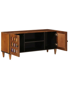 Mobile TV Noce 105 x 33 x 46 cm Legno di mango massello 2