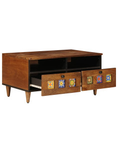 Mobile TV Noce 70 x 33 x 46 cm Legno di mango massello 2