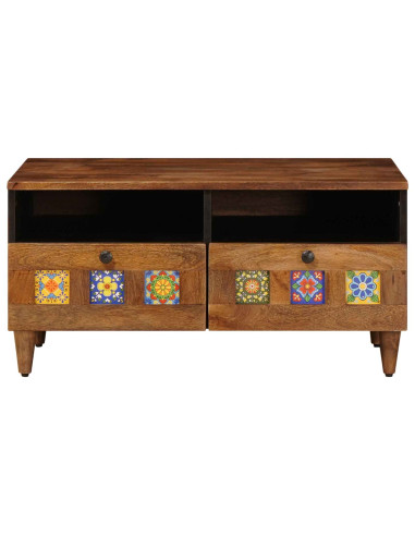 Mobile TV Noce 70 x 33 x 46 cm Legno di mango massello