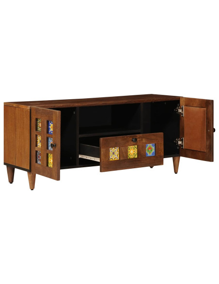 Mobile TV Noce 105 x 33 x 46 cm Legno di mango massello