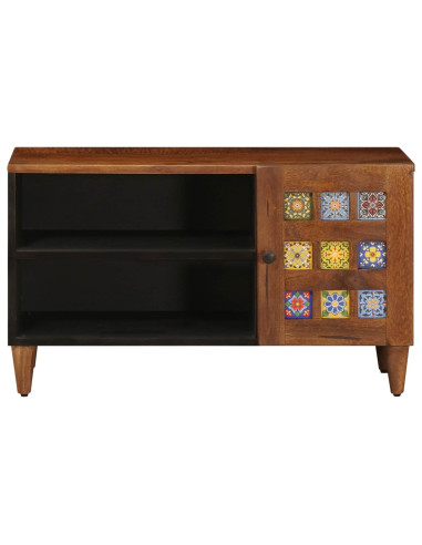 Mobile TV Noce 80 x 33 x 46 cm Legno di mango massello