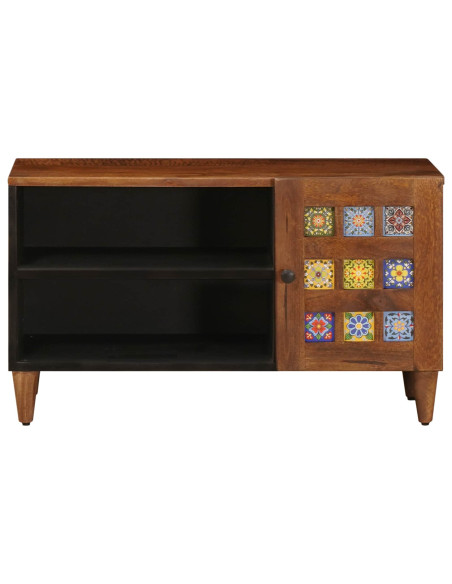 Mobile TV Noce 80 x 33 x 46 cm Legno di mango massello