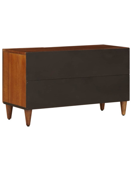 Mobile TV Noce 80 x 33 x 46 cm Legno di mango massello