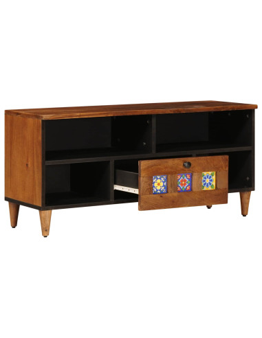 Mobile TV Noce 100 x 33 x 46 cm Legno di mango massello