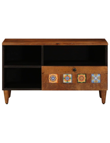 Mobile TV Noce 80 x 33 x 46 cm Legno di mango massello