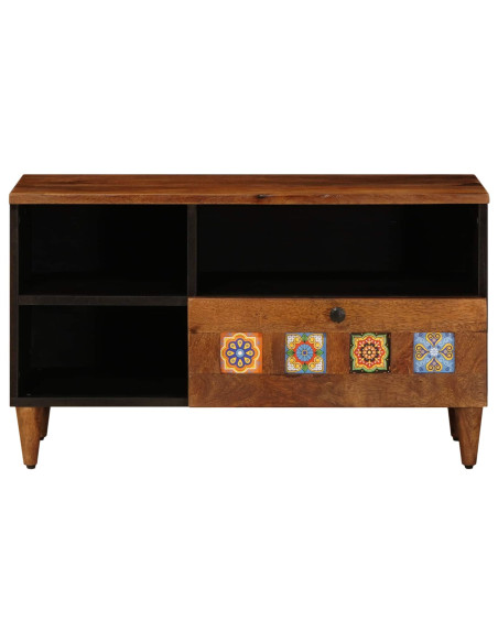 Mobile TV Noce 80 x 33 x 46 cm Legno di mango massello