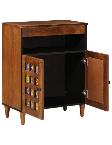 Credenza con porta Noce 60 x 33 x 75 cm Legno di mango massello