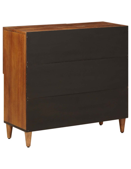 Credenza con porta Noce 80 x 33 x 75 cm Legno di mango massello