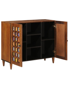 Credenza Noce 90 x 33,5 x 75 cm Legno di mango massello 2
