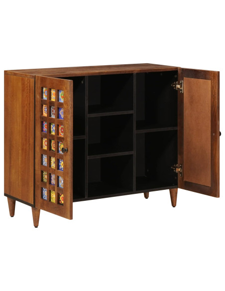 Credenza Noce 90 x 33,5 x 75 cm Legno di mango massello