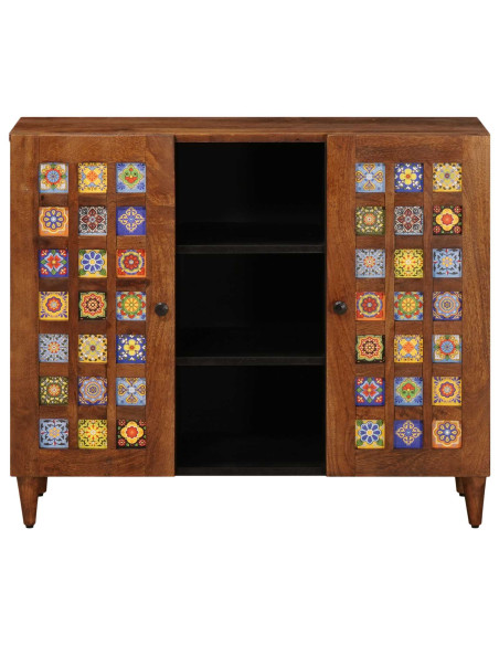 Credenza Noce 90 x 33,5 x 75 cm Legno di mango massello
