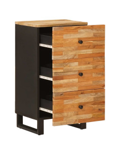 Mobile laterale Marrone 40 x 33 x 75 cm Legno di mango massello 2