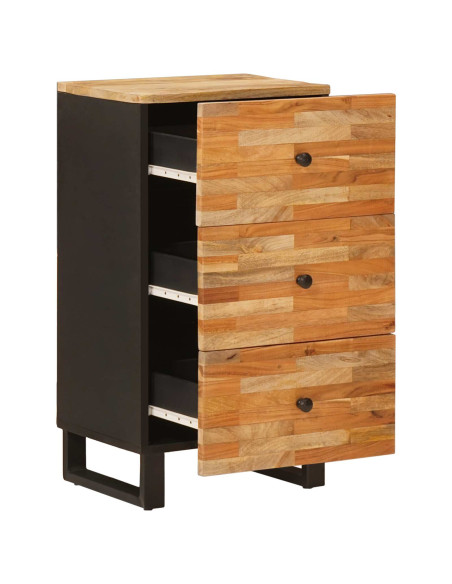 Mobile laterale Marrone 40 x 33 x 75 cm Legno di mango massello