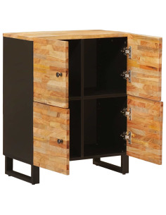 Mobile laterale Marrone 60 x 33 x 75 cm Legno di mango massello 2