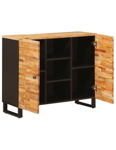Mobile laterale Marrone 90 x 33 x 75 cm Legno di mango massello 2