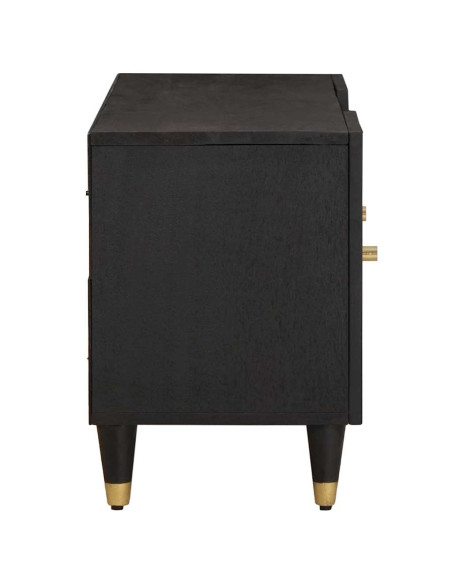 Mobile TV Nero 105 x 33 x 46 cm Legno di mango massello
