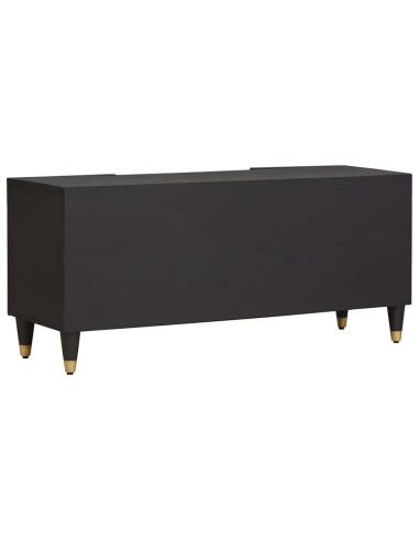 Mobile TV Nero 105 x 33 x 46 cm Legno di mango massello
