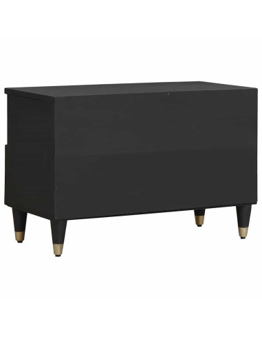Mobile TV Nero 70 x 33 x 46 cm Legno di mango massello