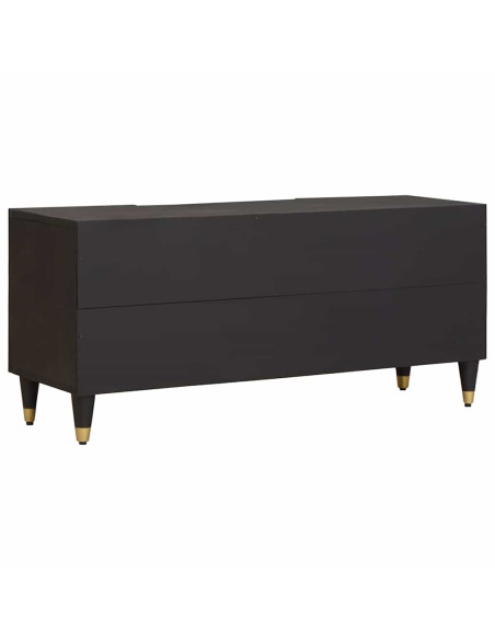 Mobile TV Nero 105 x 33 x 46 cm Legno di mango massello