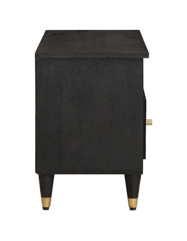Mobile TV Nero 100 x 33 x 46 cm Legno di mango massello