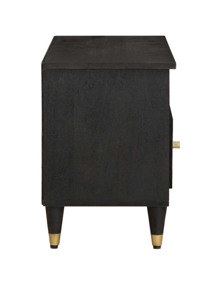 Mobile TV Nero 100 x 33 x 46 cm Legno di mango massello