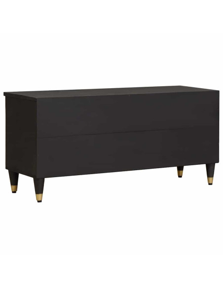 Mobile TV Nero 100 x 33 x 46 cm Legno di mango massello
