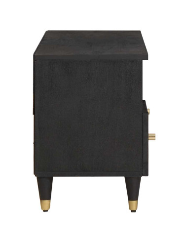 Mobile TV Nero 100 x 33 x 46 cm Legno di mango massello