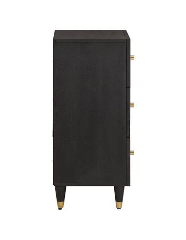 Credenza Nero 40 x 33 x 75 cm Legno di mango massello