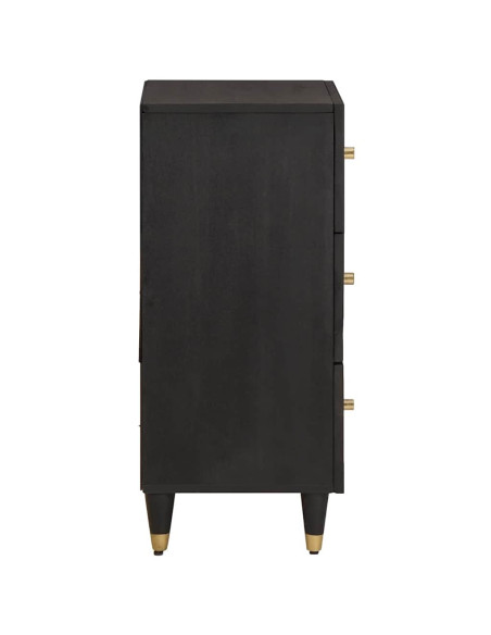 Credenza Nero 40 x 33 x 75 cm Legno di mango massello