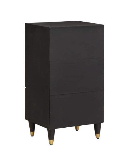 Credenza Nero 40 x 33 x 75 cm Legno di mango massello