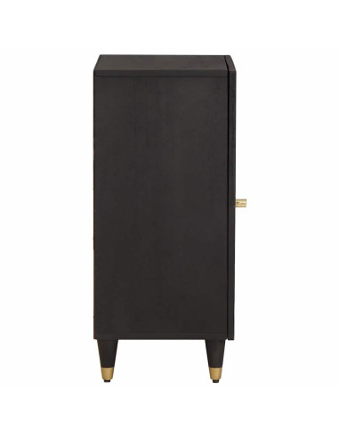 Credenza con porta Nero 40 x 33 x 75 cm Legno di mango massello