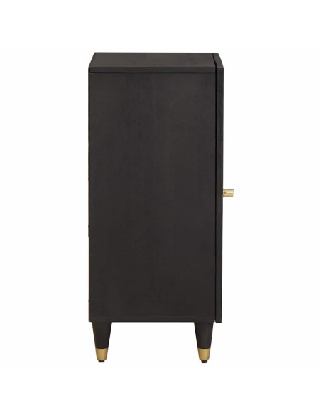 Credenza con porta Nero 40 x 33 x 75 cm Legno di mango massello