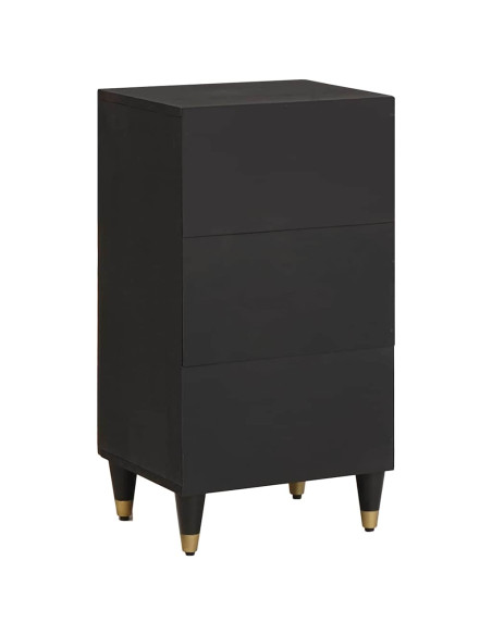 Credenza con porta Nero 40 x 33 x 75 cm Legno di mango massello