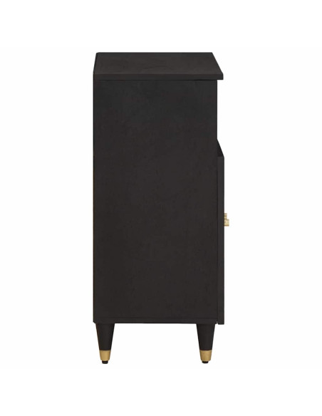 Credenza con porta Nero 60 x 33 x 75 cm Legno di mango massello