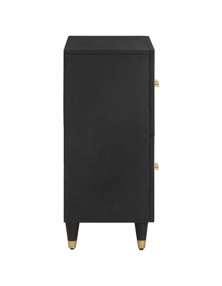Credenza con porta Nero 60 x 33 x 75 cm Legno di mango massello