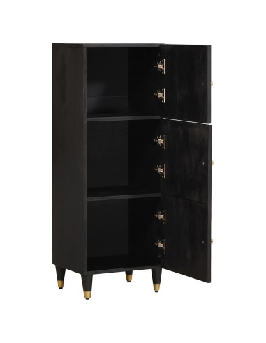 Credenza Nero 40 x 33 x 110 cm Legno di mango massello