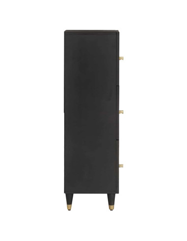Credenza Nero 40 x 33 x 110 cm Legno di mango massello