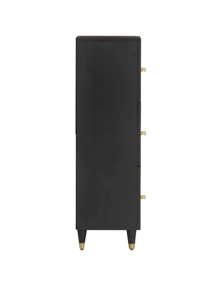 Credenza Nero 40 x 33 x 110 cm Legno di mango massello