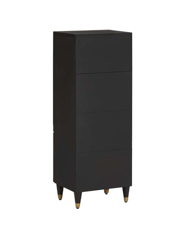Credenza Nero 40 x 33 x 110 cm Legno di mango massello