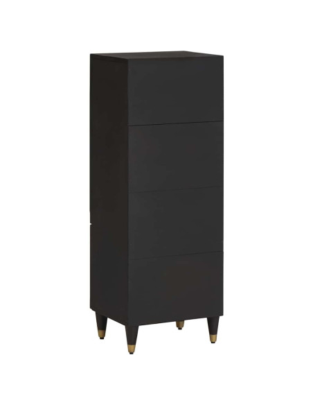 Credenza Nero 40 x 33 x 110 cm Legno di mango massello