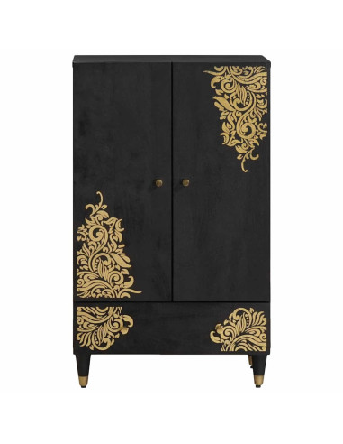 Credenza Nero 60 x 33 x 100 cm Legno di mango massello