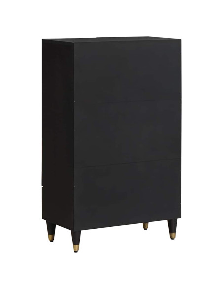 Credenza Nero 60 x 33 x 100 cm Legno di mango massello