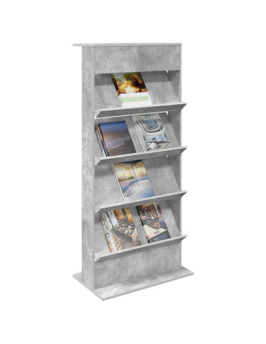 Scaffale per riviste Grigio cemento 70 x 41 x 156 cm
